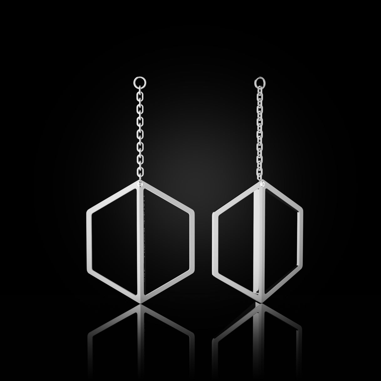 ILLUMINATE YOU | 18K White Gold Dangles | Sustainable Jewelry | Naude Bourn
